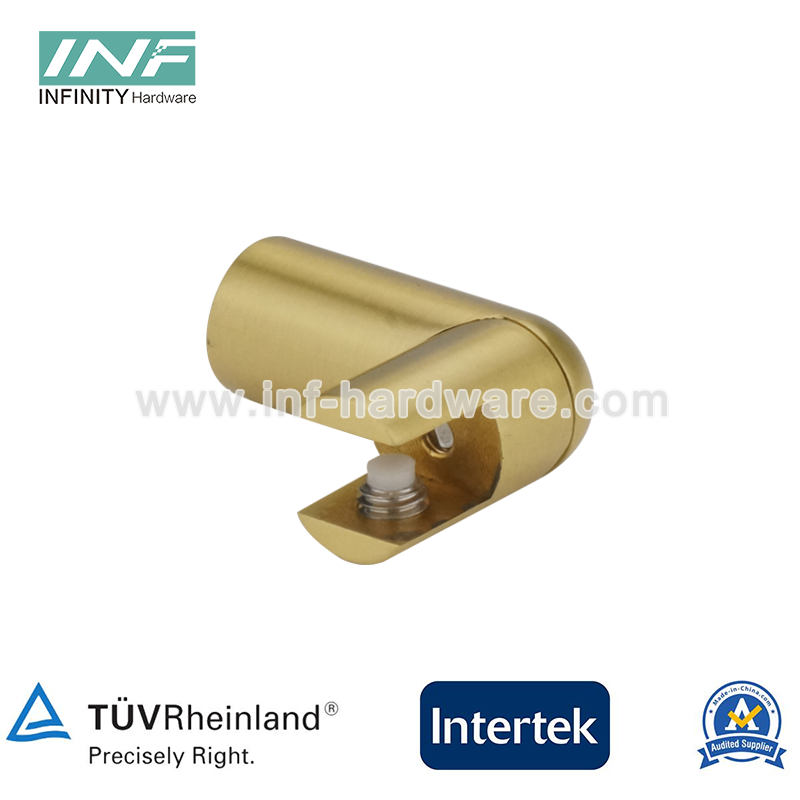 Stainless Steel Tube To Glass 90° Connector for Glass Fixed Panel with Adjustable Function Antique Brass Finished