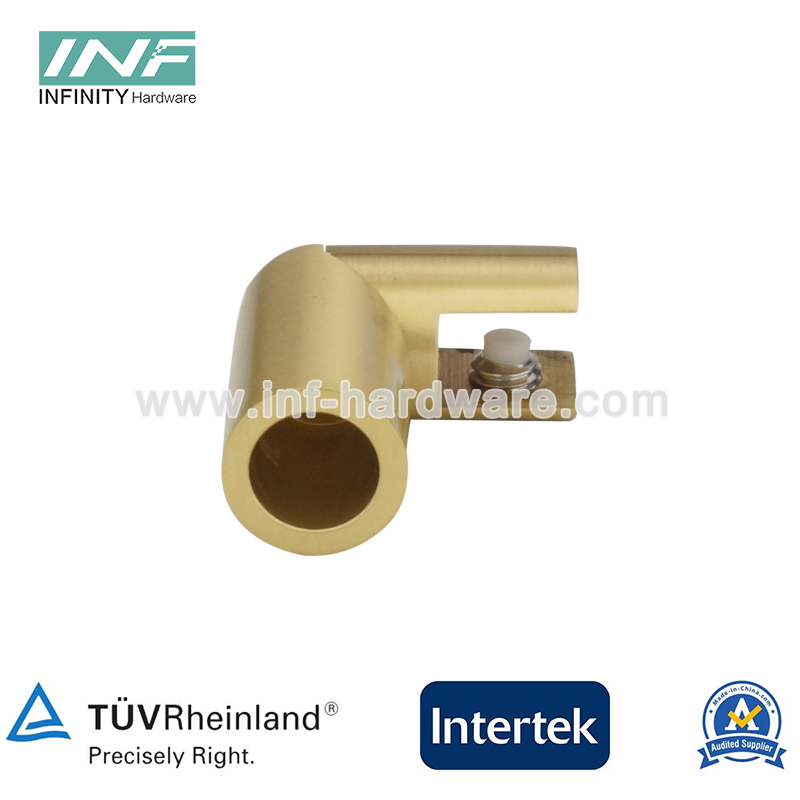 Stainless Steel Tube To Glass 90° Connector for Glass Fixed Panel with Adjustable Function Antique Brass Finished