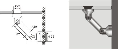 Abrazadera de vidrio