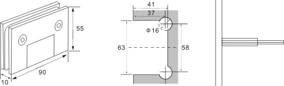 abrazadera de vidrio