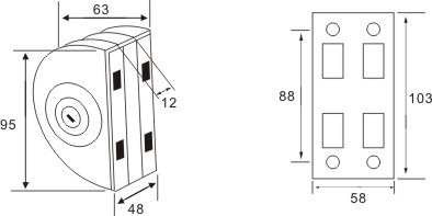 cerradura de puerta de vidrio