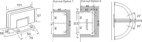 puerta de ducha con bisagras