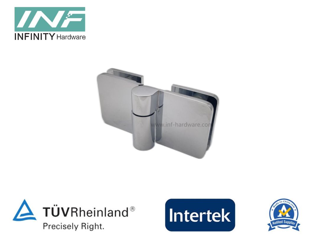 Bisagra de vidrio para ducha con puerta pivotante de vidrio a vidrio, funci&oacute;n de apertura/cierre de 180&deg; y cierre autom&aacute;tico