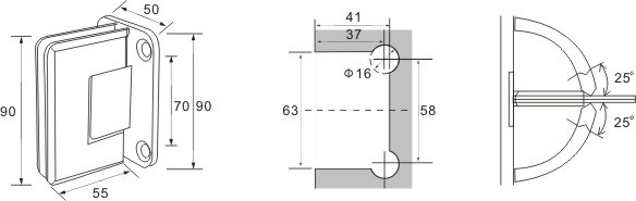 Abrazadera de vidrio