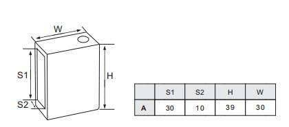 Tubo rectangular de acero inoxidable de 10*30 mm a conector montado en la pared para montaje de vidrio con funci&oacute;n ajustable