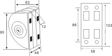 cerradura de puerta de vidrio