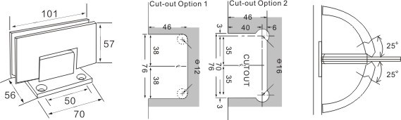 bisagra de puerta de ducha de vidrio