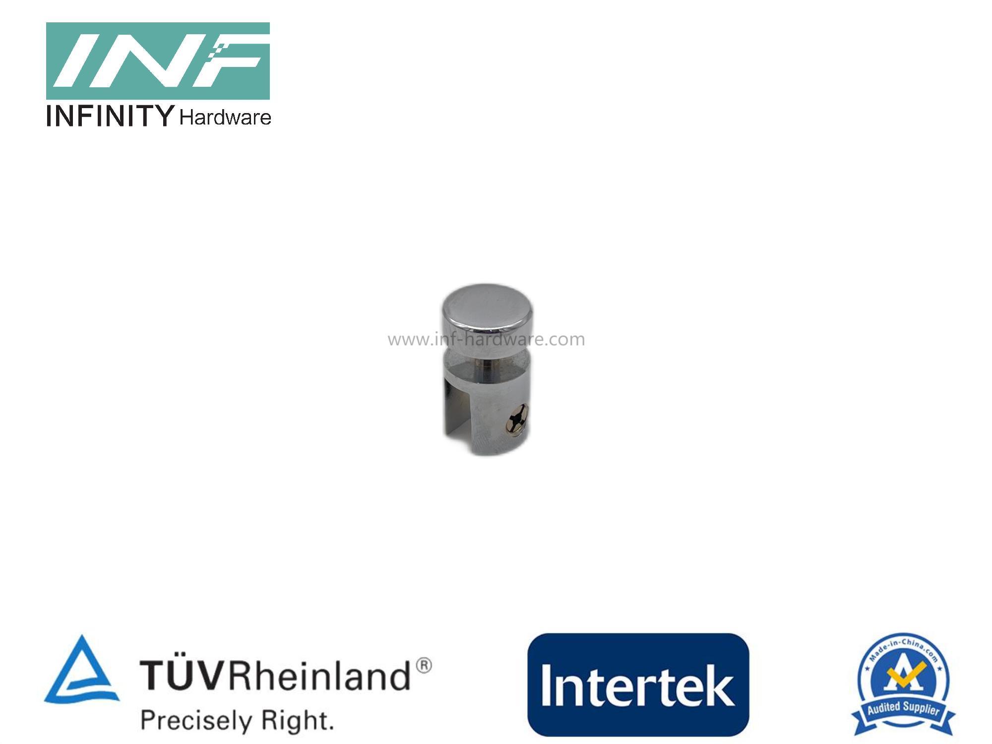 Brass and Stainless Steel Glass to Glass 90° Connector for Glass Fitting with Adjustable Function