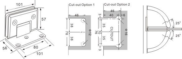 bisagras de puerta de ducha de vidrio