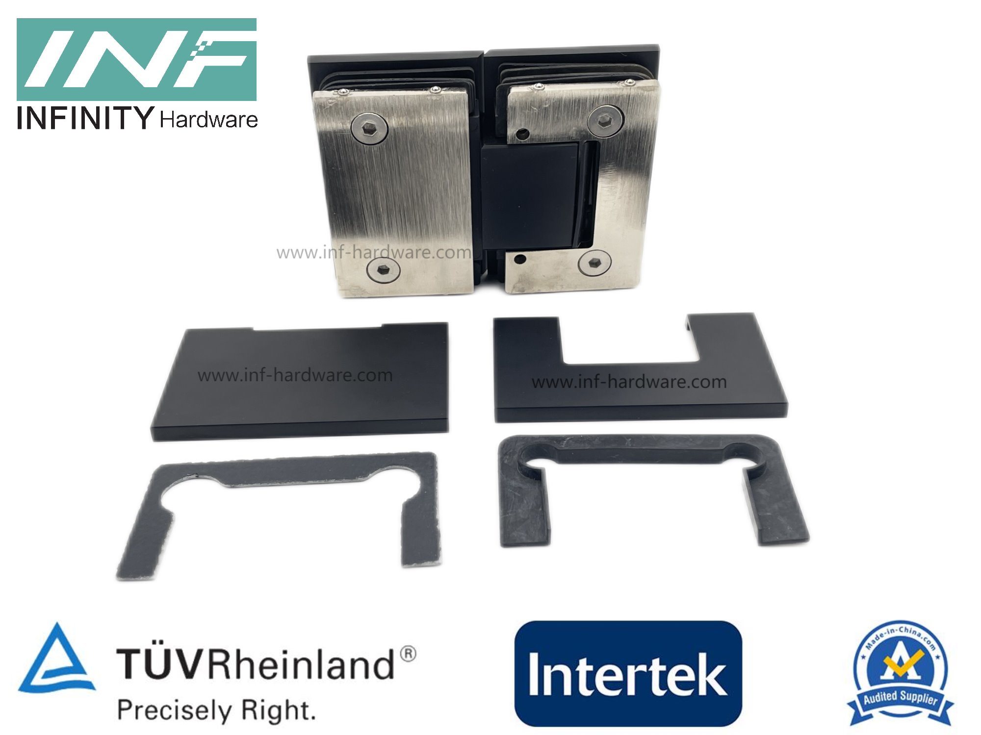 Brass Matte Black 180 Degree Glass to Glass Shower Hinge