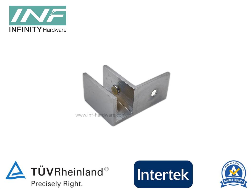 abrazadera de vidrio montada en la pared de acero inoxidable