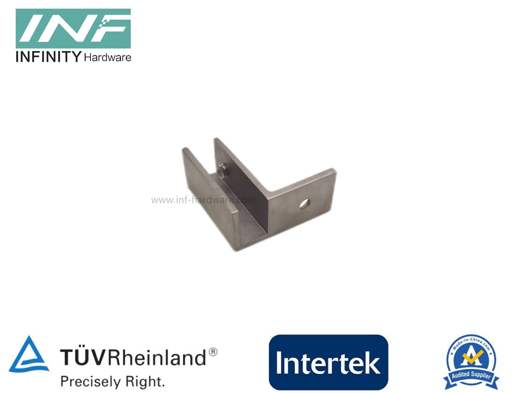 Brass / Stainless Steel Glass Clamp for Top Glass Fixing with Offset Wall Mounted Plate