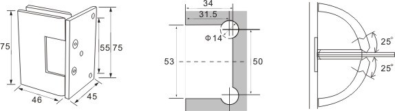 bisagras para puertas de ducha