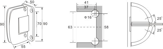 bisagras de puerta de vidrio