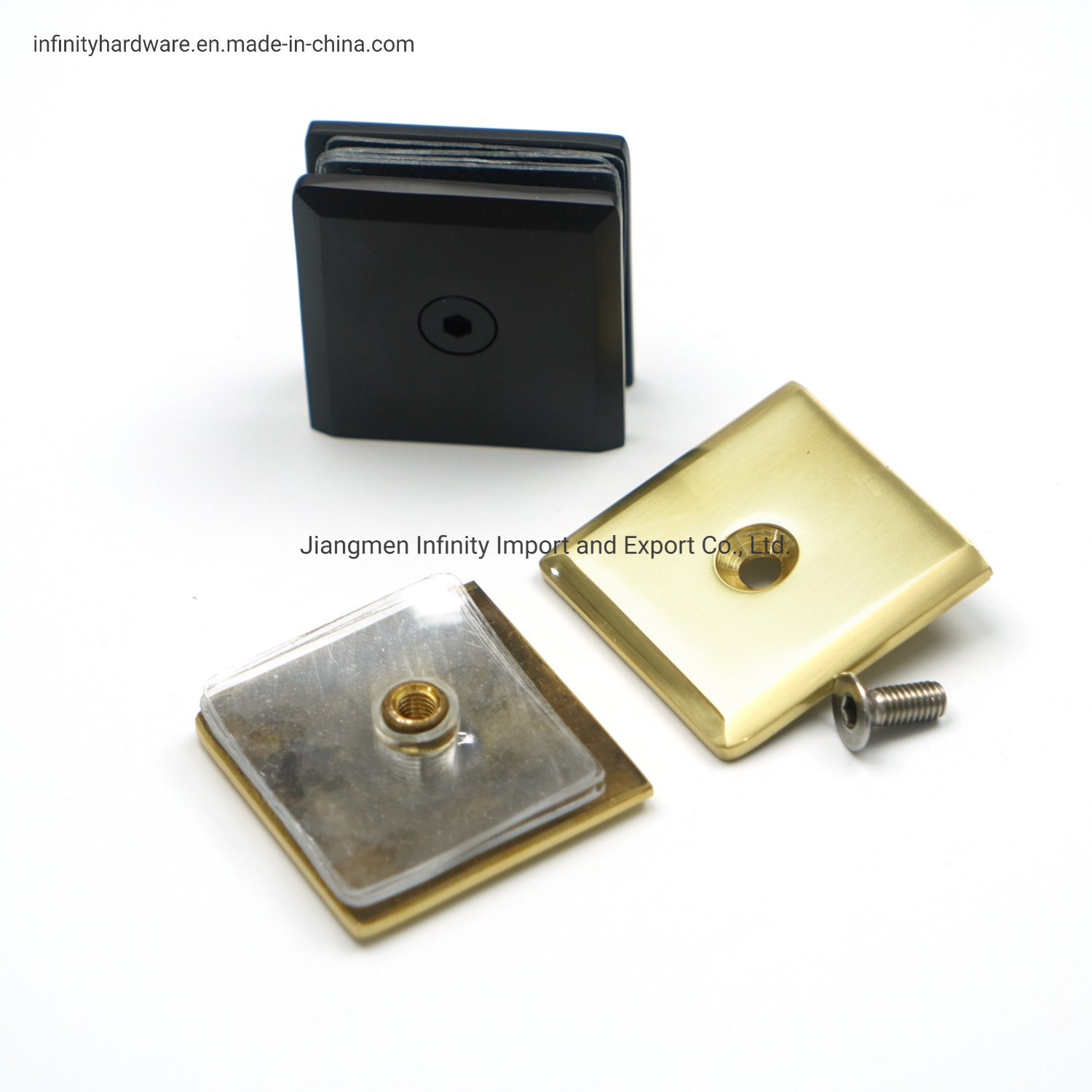 Brass Stain Gold Glass Wall Mounted Bevel Edge Glass Clamp for Glass Fitting and Shower