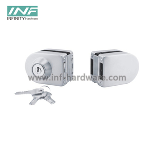 Stainless Steel Central Glass Door Lock with Key