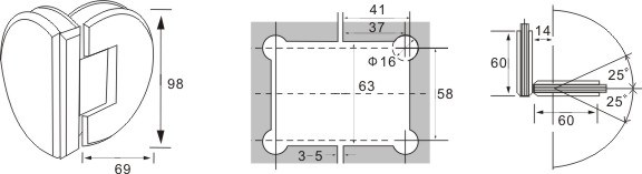 bisagras de puerta de ducha de vidrio