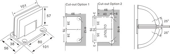 bisagras de puerta de ducha de vidrio