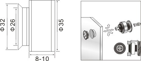 Soporte para puerta de cristal