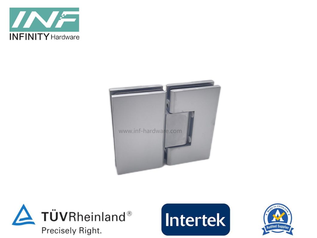 Glass Fitting Heavy Duty Straight Corner Glass to Glass 180° Door