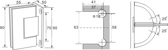 bisagras de puerta de ducha de vidrio